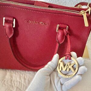 RED Michael Kors handbag - Sutton Medium Satchel Bag
